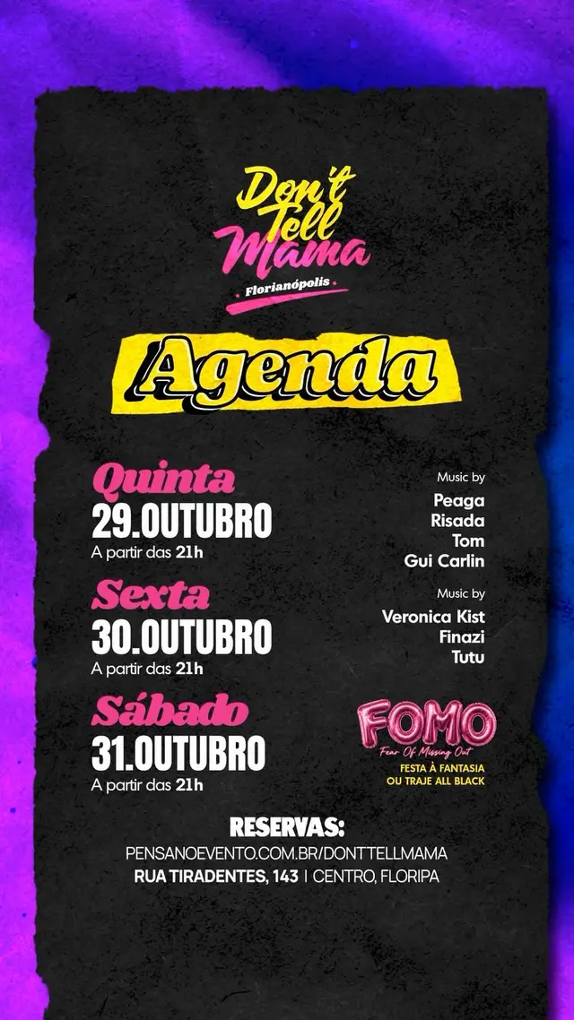 Flyer de Peäga, Daniel Coelho, Gui e DJ Tom