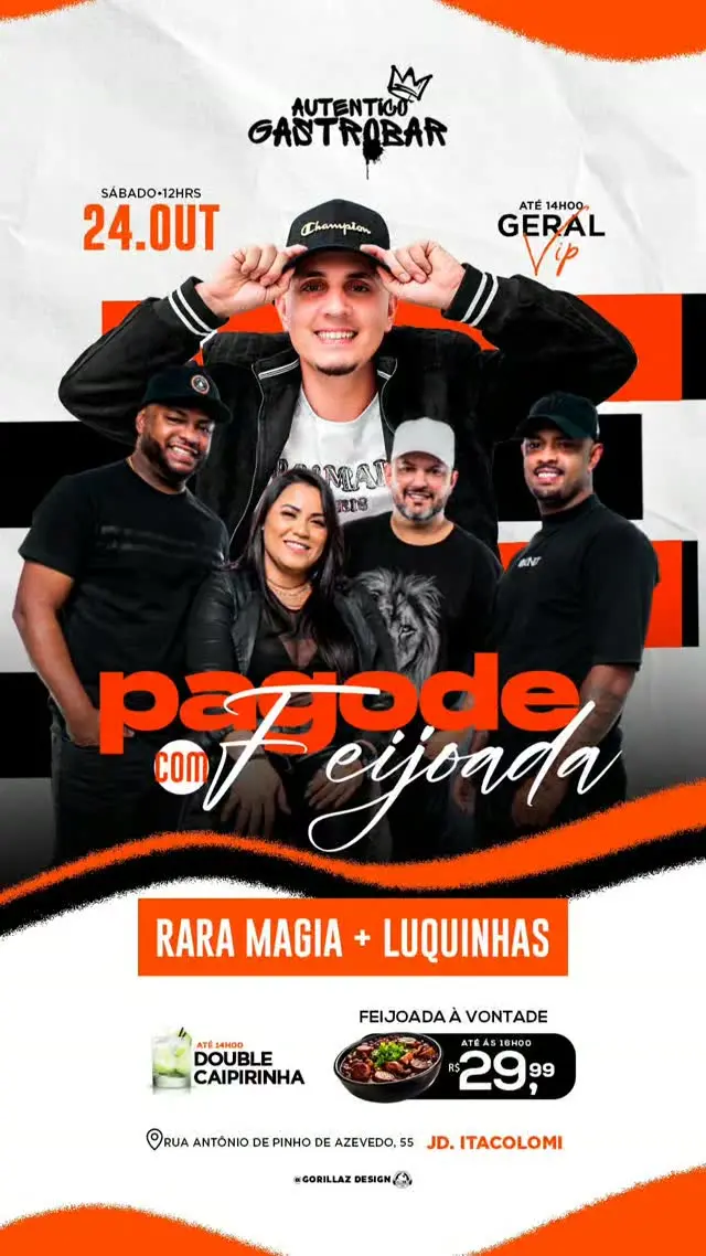 Flyer de Luquinhas e Grupo Rara Magia