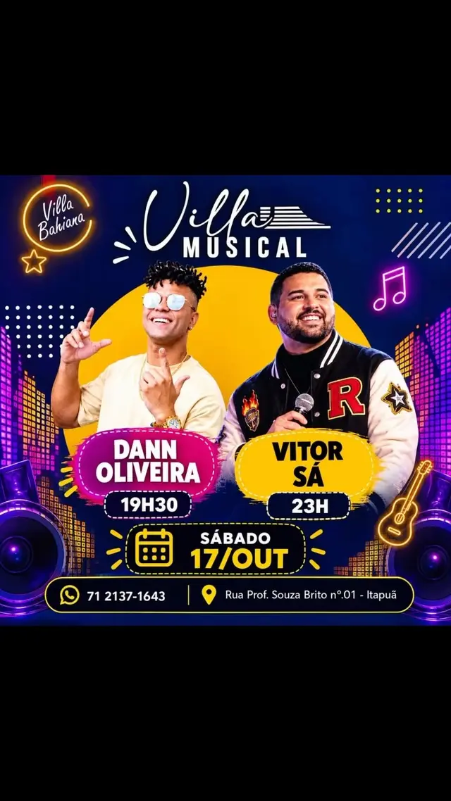 Flyer de Vitor Sá e Dann Oliveira