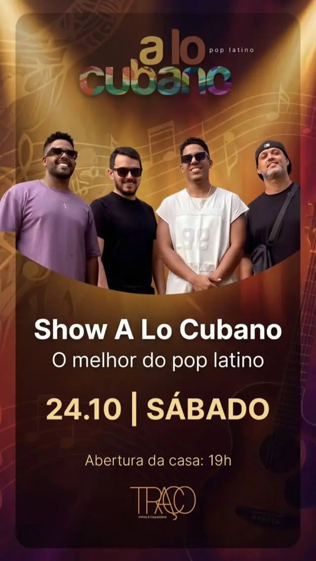 Flyer de A Lo Cubano, André Ceciliato e Mau Gessulli