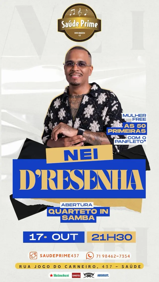 Flyer de Nei e Quarteto in Samba