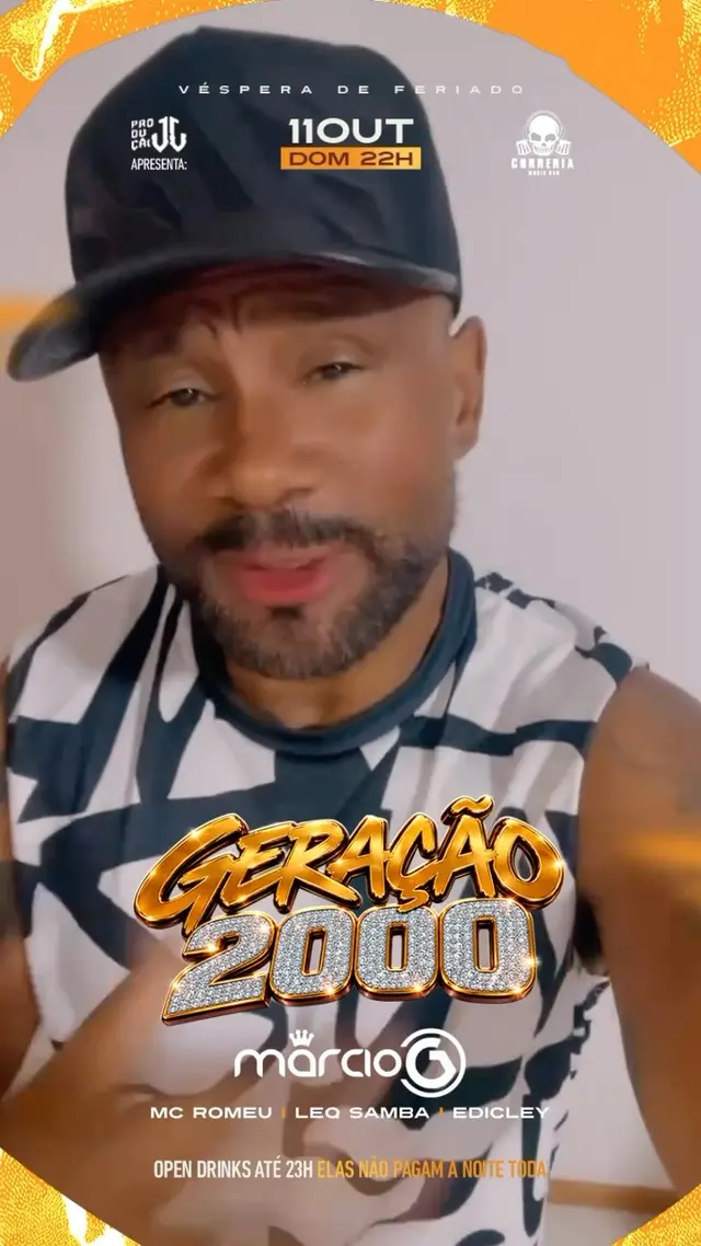 Flyer de Pagode do Correria, Márcio G e mais 3 artistas