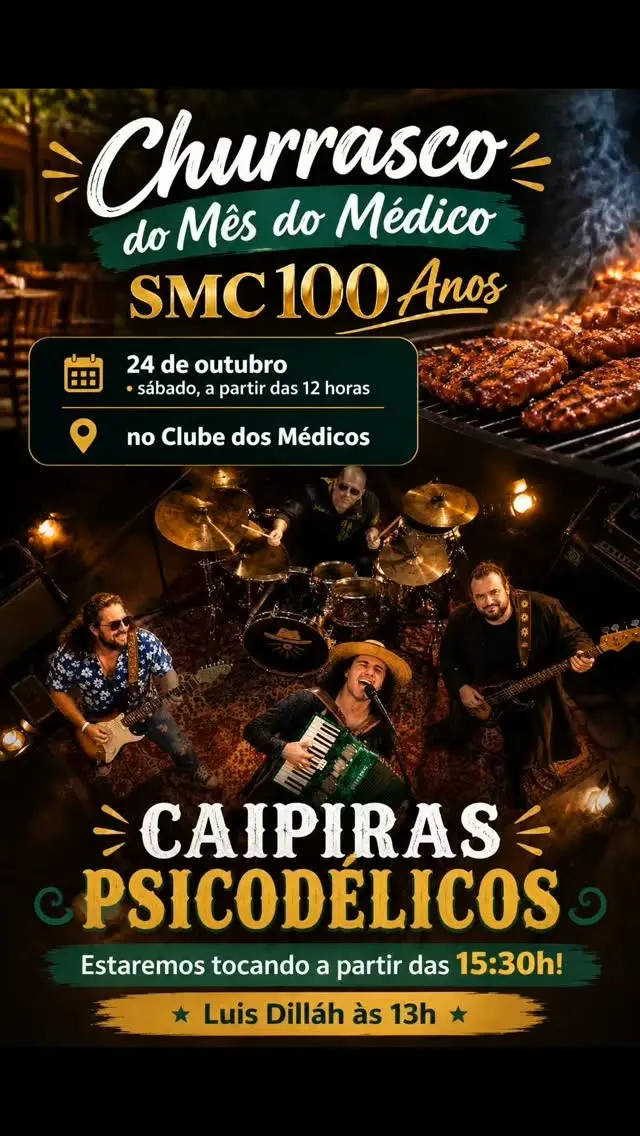 Flyer de Luis Dillah e Os Caipiras Psicodélicos