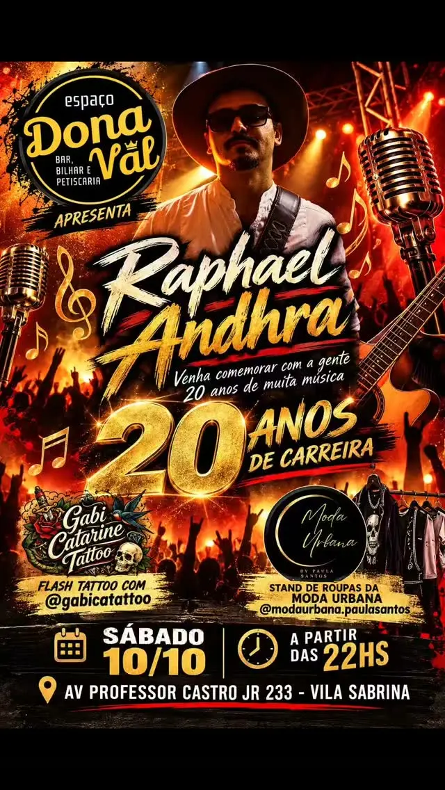 Flyer de Raphael Andhra, Raphael Andhrea e Moda Urbana