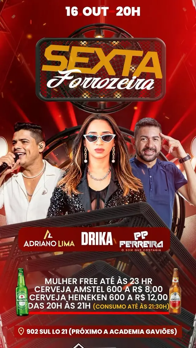 Flyer de Adriano Lima, PP FERREIRA e Drika
