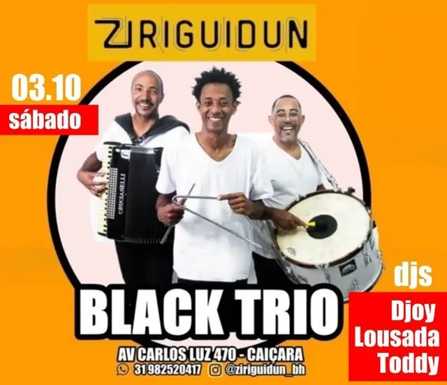 Flyer de Joy, Blacktrio, Igor Tody DJ e Galouza da C