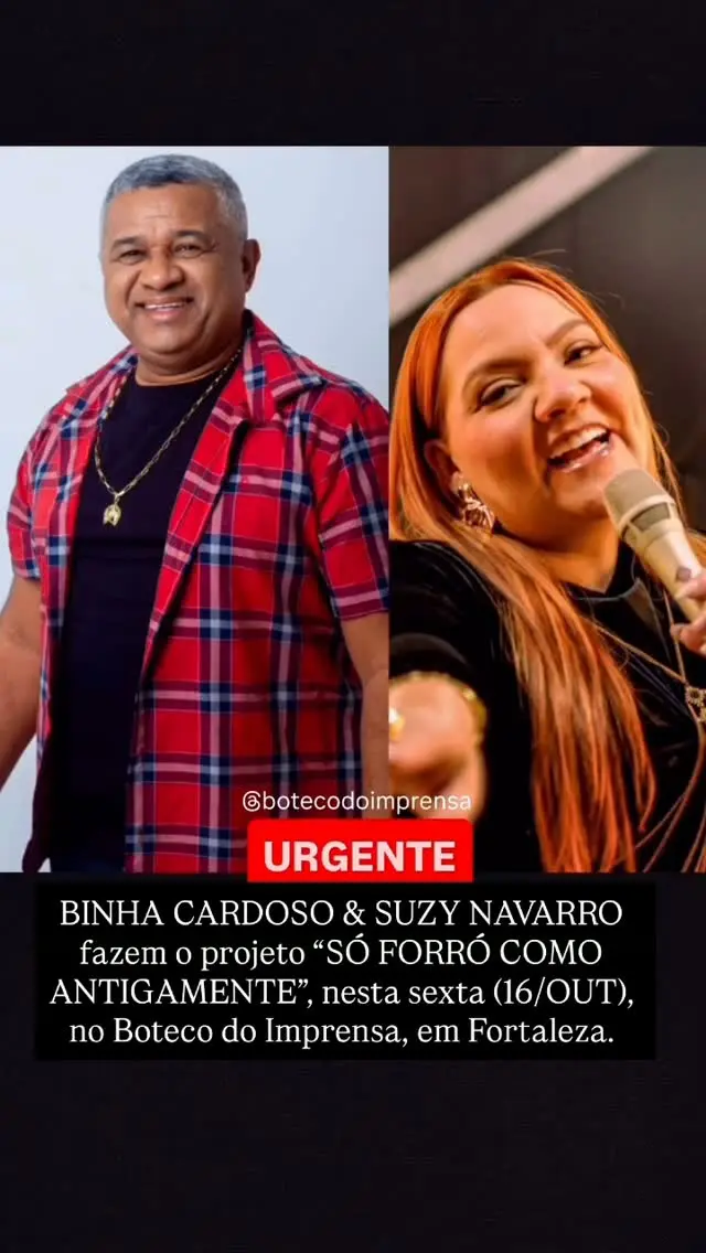 Flyer de Binha Cardoso e Suzy Navarro
