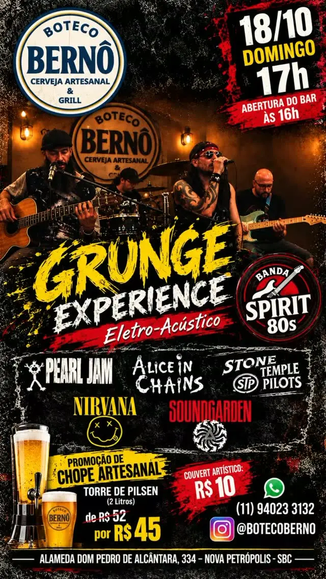 Flyer de Banda Spirit 80s