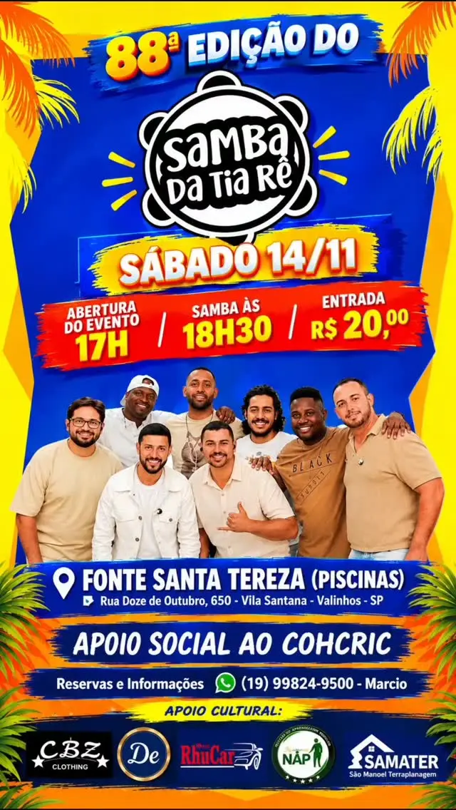 Flyer de Samba da Tia Rê