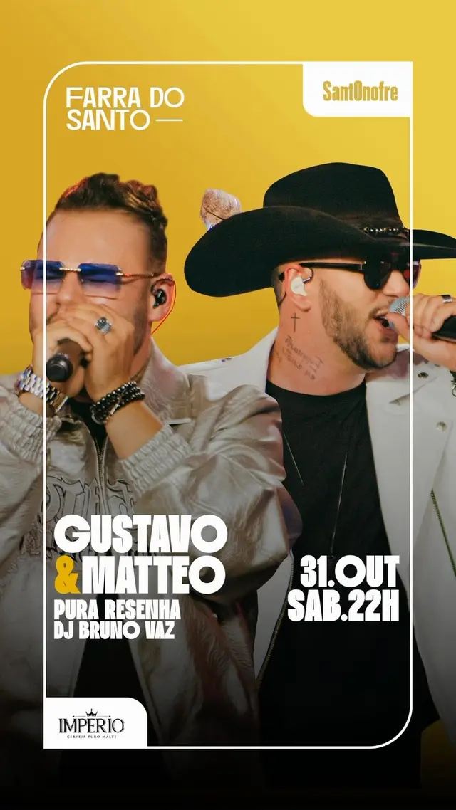 Flyer de Gustavo e Matteo e Grupo Pura Resenha