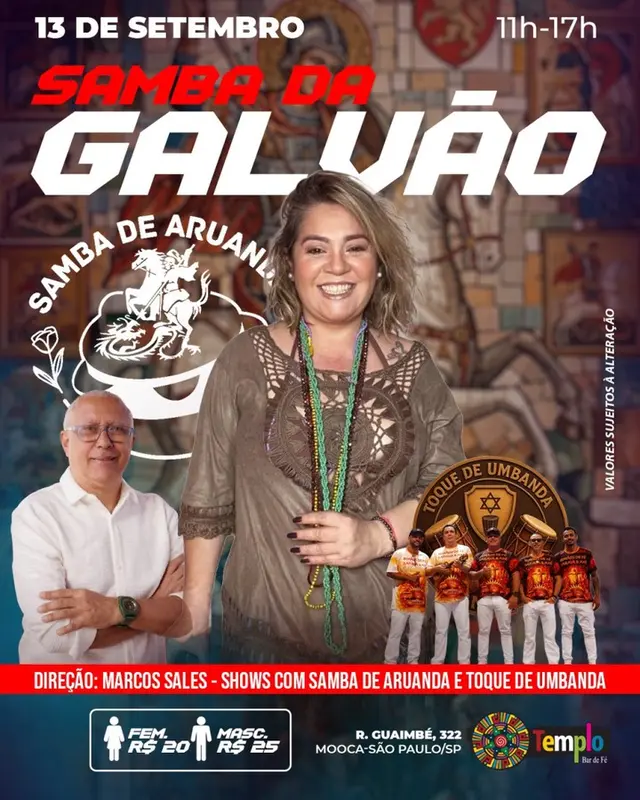 Flyer de Vanessa Galvão e mais 4 artistas