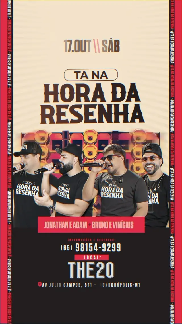 Flyer de Jonathan & Adam e Bruno e Vinicius