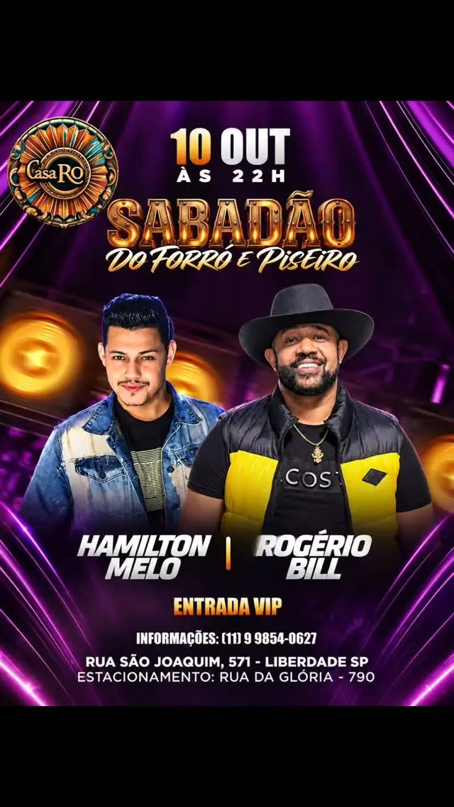 Flyer de Hamilton Melo e Rogério Bill