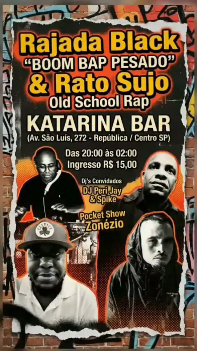 Flyer de Zonézio051, Rajada Black e Ratosujo Old School Rap