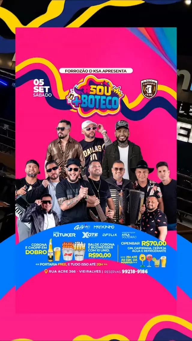 Flyer de Forró Kituker, Gavião, Maykinho e mais 3 artistas