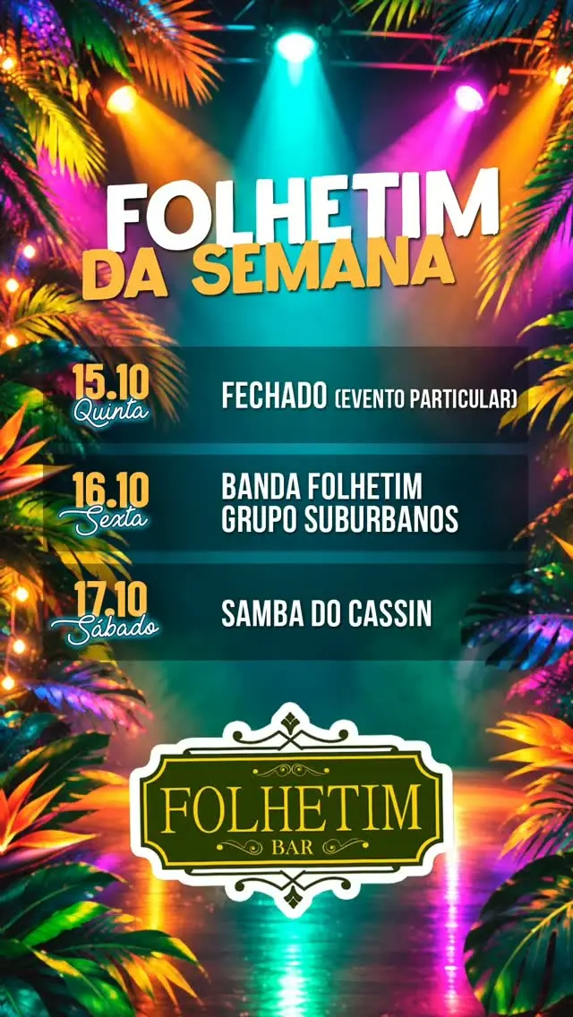 Flyer de Roda de Samba do Cassin e Cassin