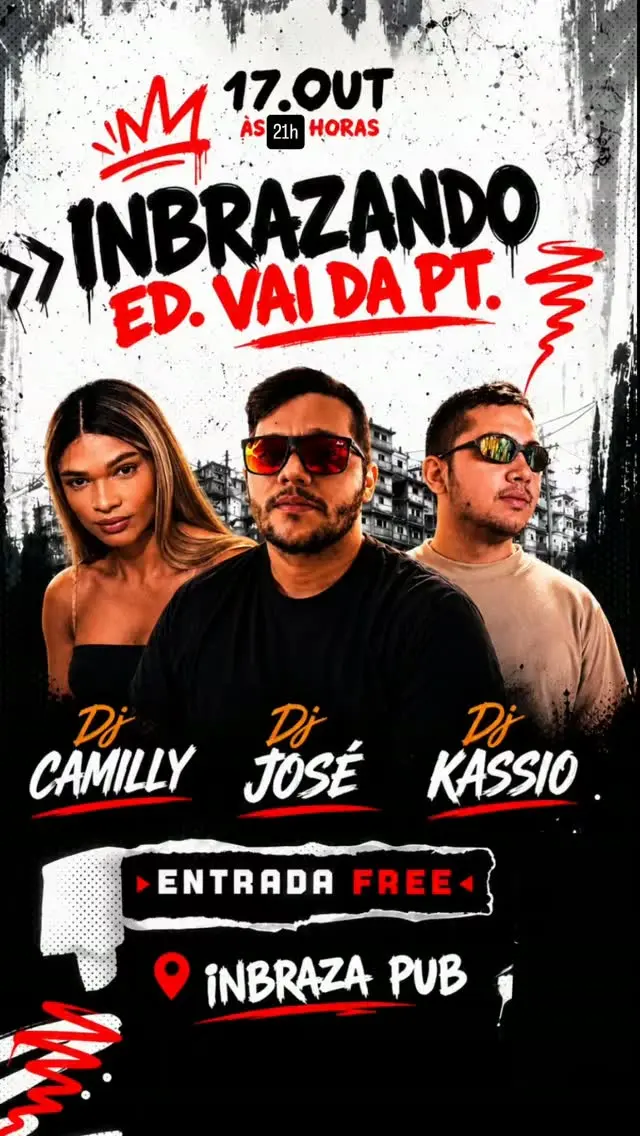 Flyer de DJ Camilly, DJ José e DJ Kássio