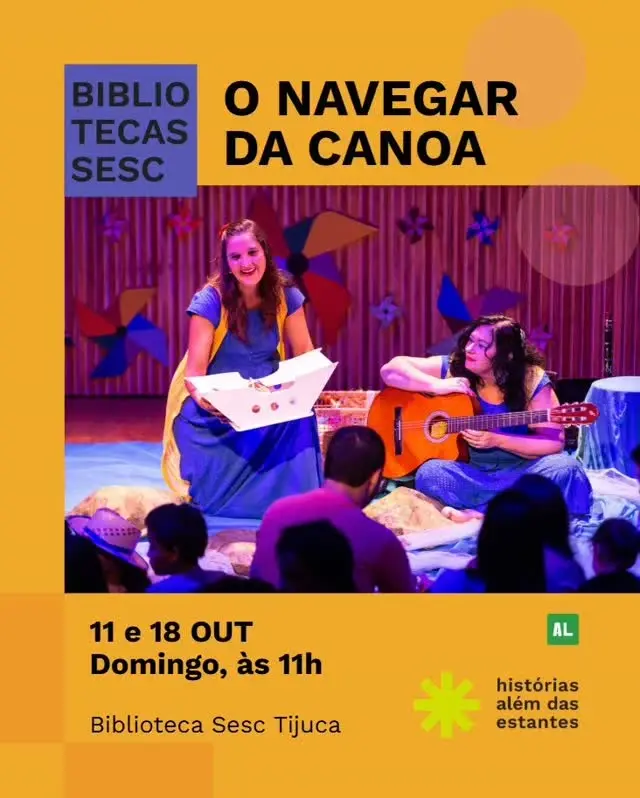 Flyer de Lídia Quadros e Cênico-musical O Navegar da Canoa