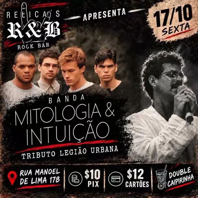 Flyer de Banda Mitologia e Intuição