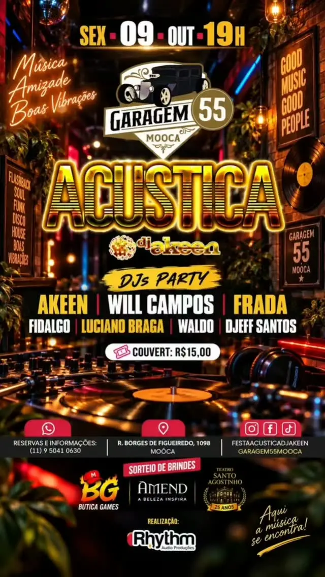 Flyer de DJ Akeen, Will Campos, Frada, Fidalgo e mais 3 artistas