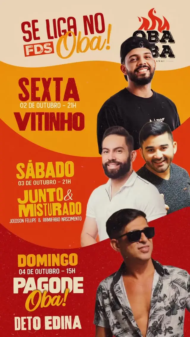 Flyer de PAGODE OBA e Deto Edina
