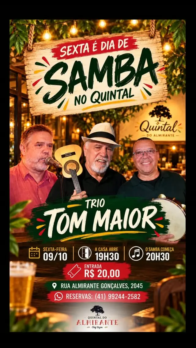 Flyer de Trio Tom Maior