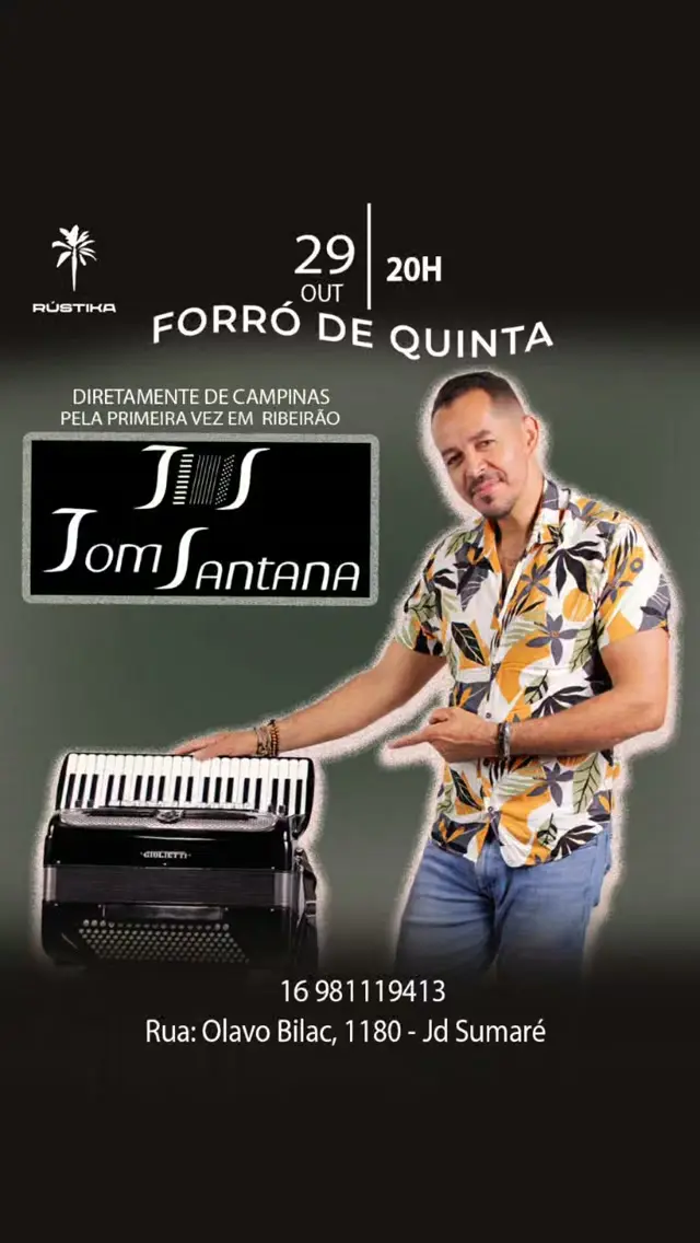 Flyer de Tom Santana