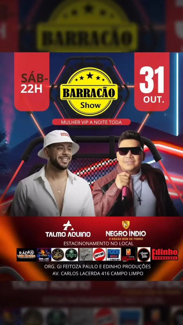 Flyer de Talmo Aquino e Negro Índio