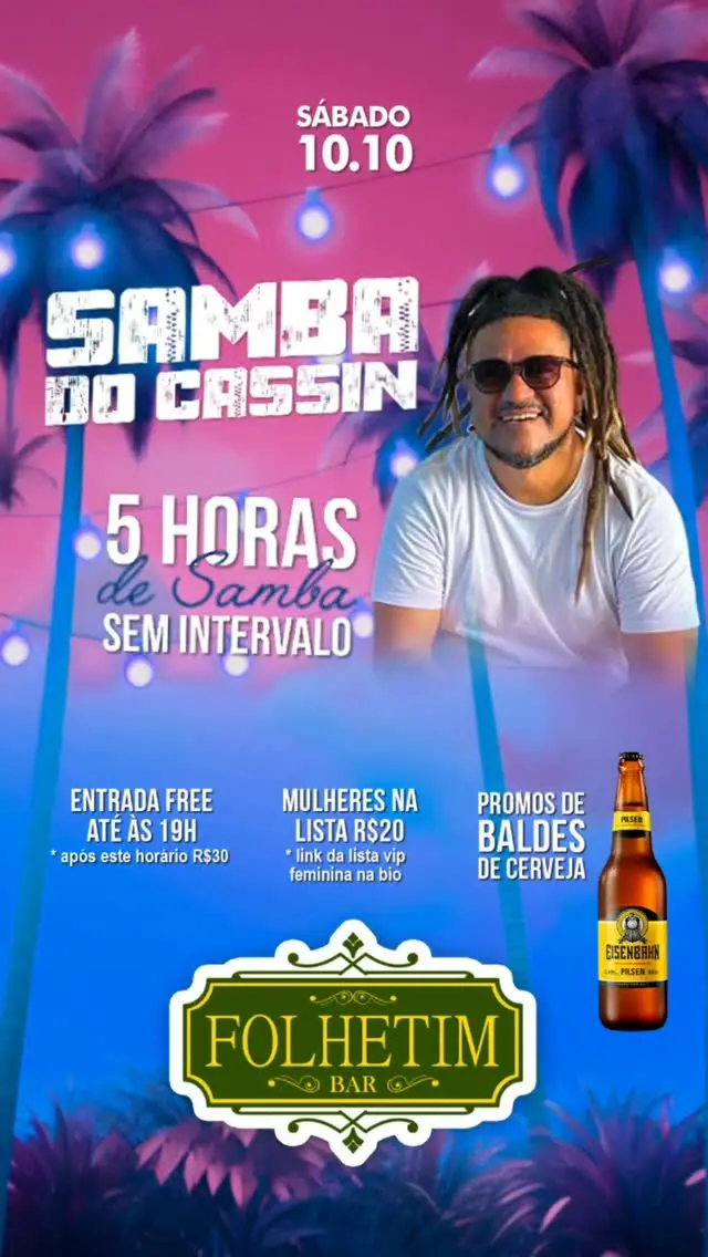 Flyer de Roda de Samba do Cassin