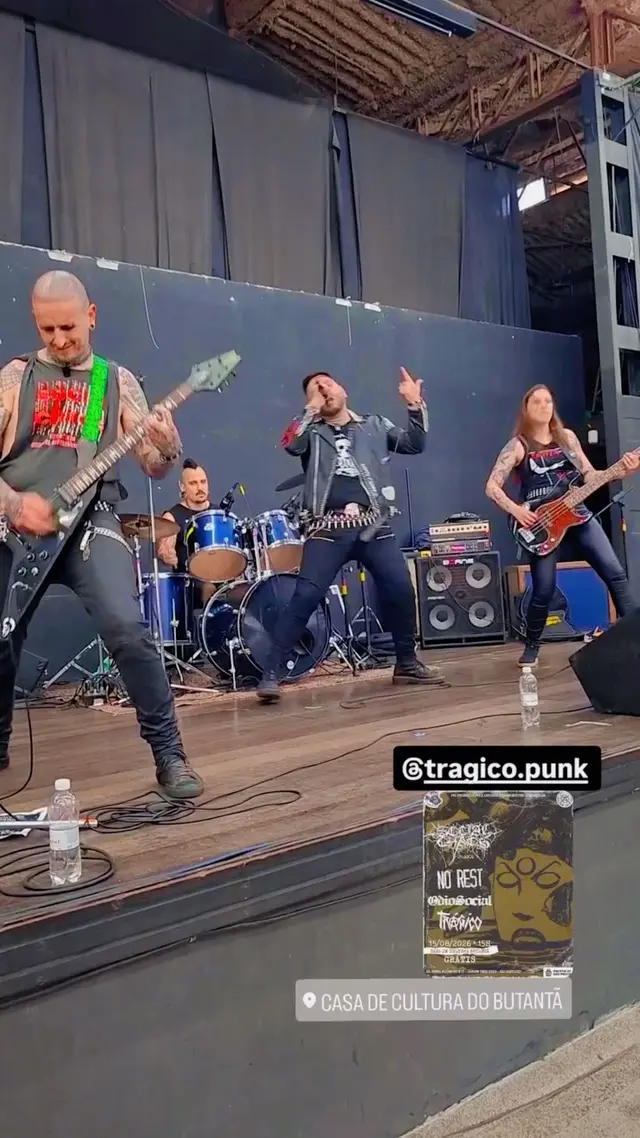 Flyer de Trágico, Sem Restrição, Agravo e mais 3 artistas