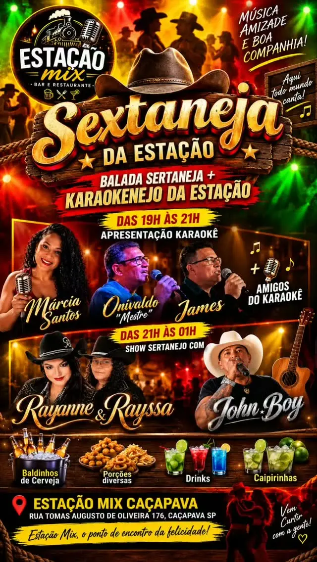 Flyer de James, John Boy, Marcia Santos e mais 2 artistas