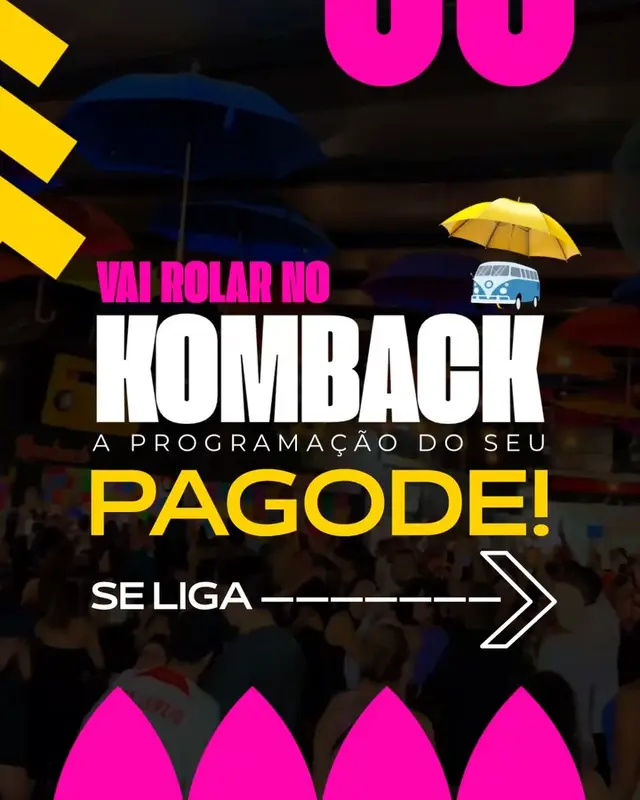 Flyer de Grupo Vem que é Samba, Gaby Lima e Kombackin
