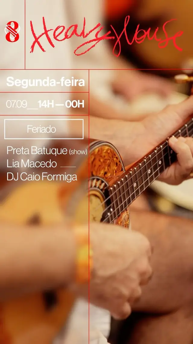 Flyer de DJ Lia Macedo, Preta Batuque e mais 3 artistas