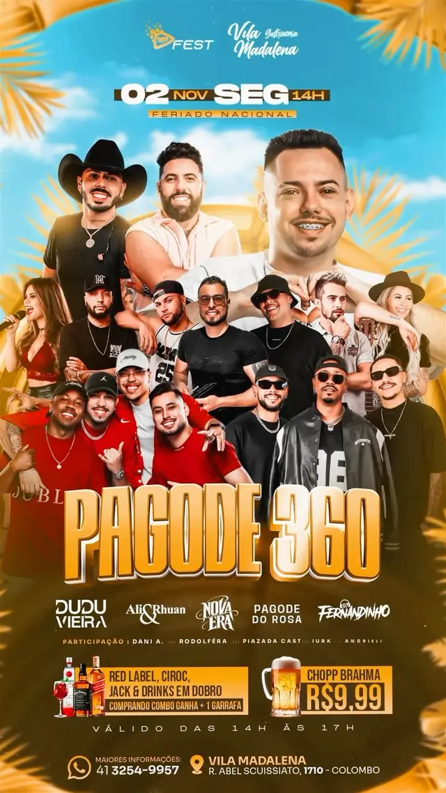 Flyer de Proibido e Perigoso, Grupo Nova Era e mais 3 artistas