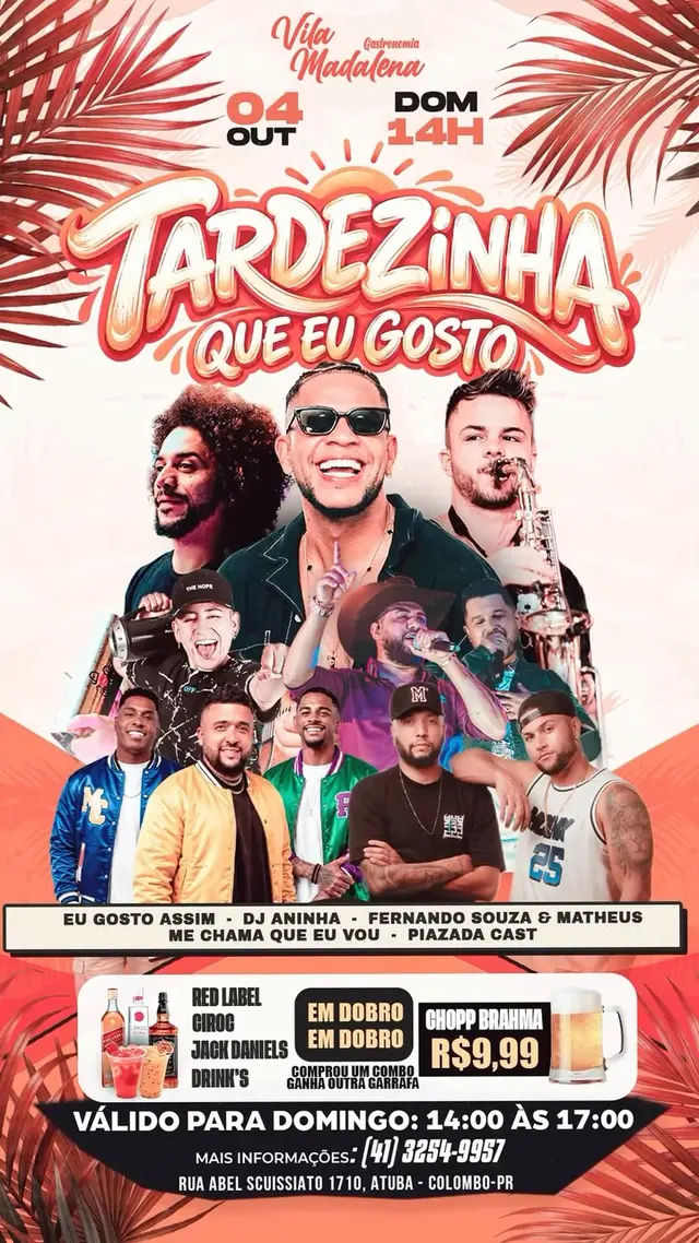 Flyer de DJ Aninha a Braba e mais 11 artistas