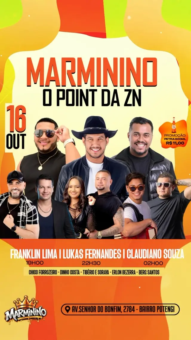 Flyer de Lukas Fernandes, Claudiano Souza e Franklin Lima