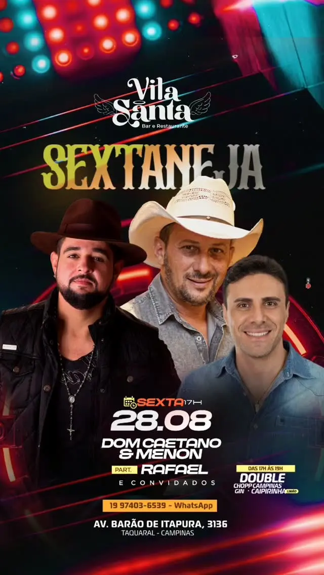 Flyer de Adriano Martins & Rafael e Dom Caetano e Menon