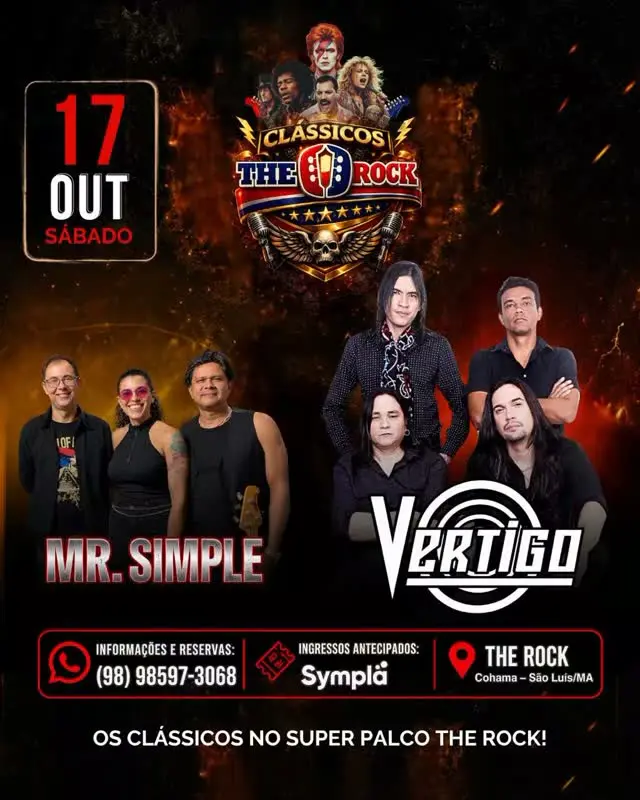 Flyer de Banda Vertigo e Mr. Simple