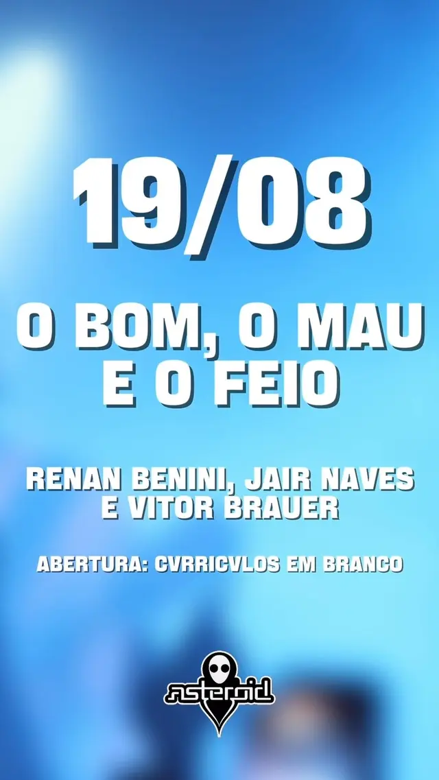 Flyer de Cvrrícvlos em Branco, Jair Naves e mais 2 artistas