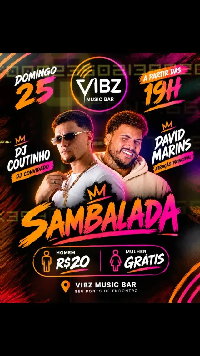 Flyer de Davi Marins e DJ Coutinho