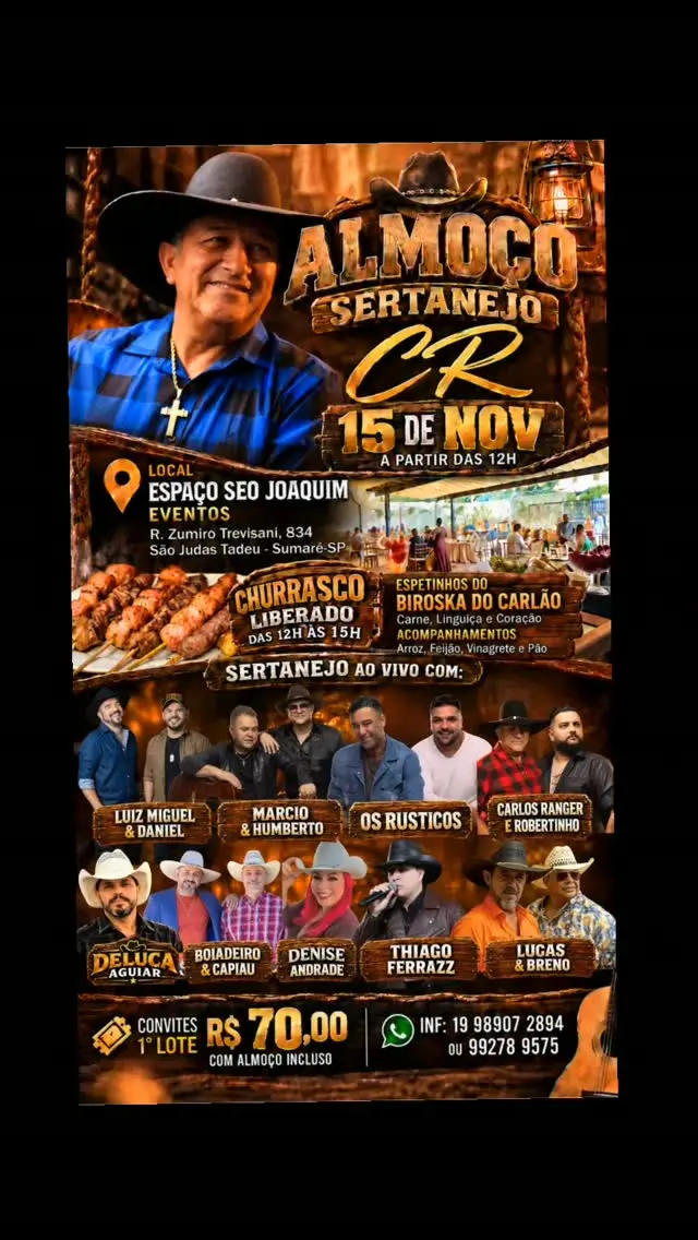 Flyer de Boiadeiro & Capiau, Marcio e Humberto e mais 8 artistas