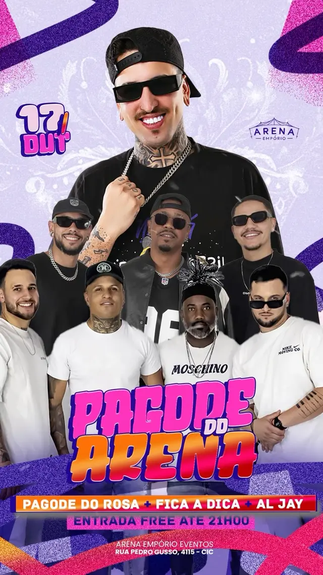 Flyer de Pagode do Rosa, fica a dica e dj all jay