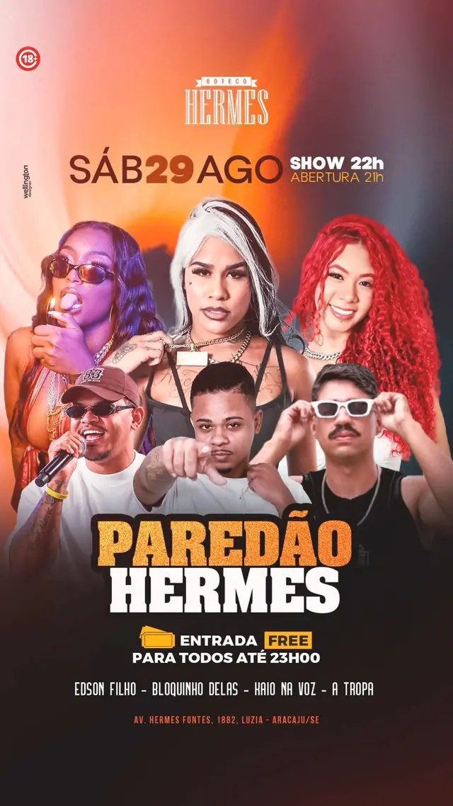 Flyer de A Tropa, Bloquinho Delas, Edson Filho e Raio na Voz