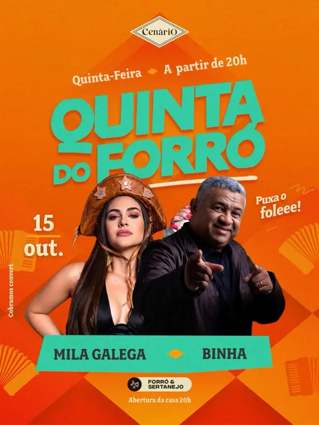 Flyer de Binha Cardoso e Milagalega
