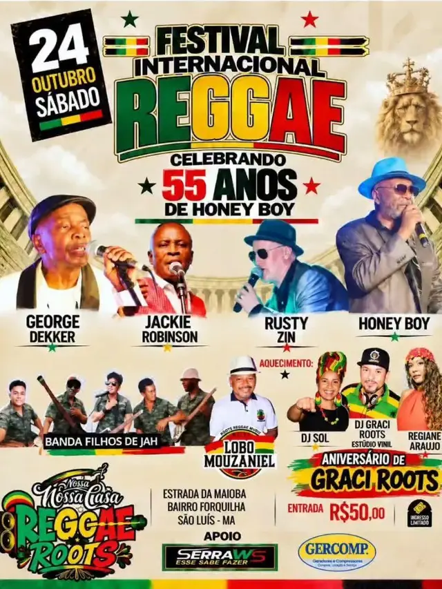 Flyer de Graci Roots, Honey Boy e mais 7 artistas