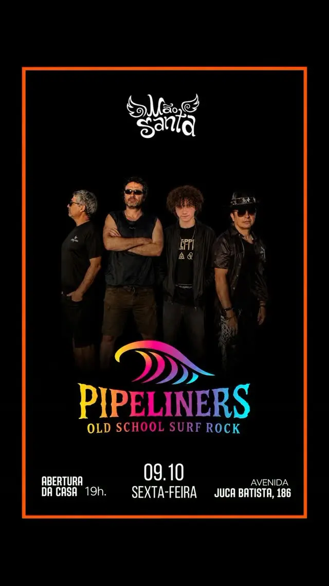 Flyer de Banda Pipeliners e Tobias Padão