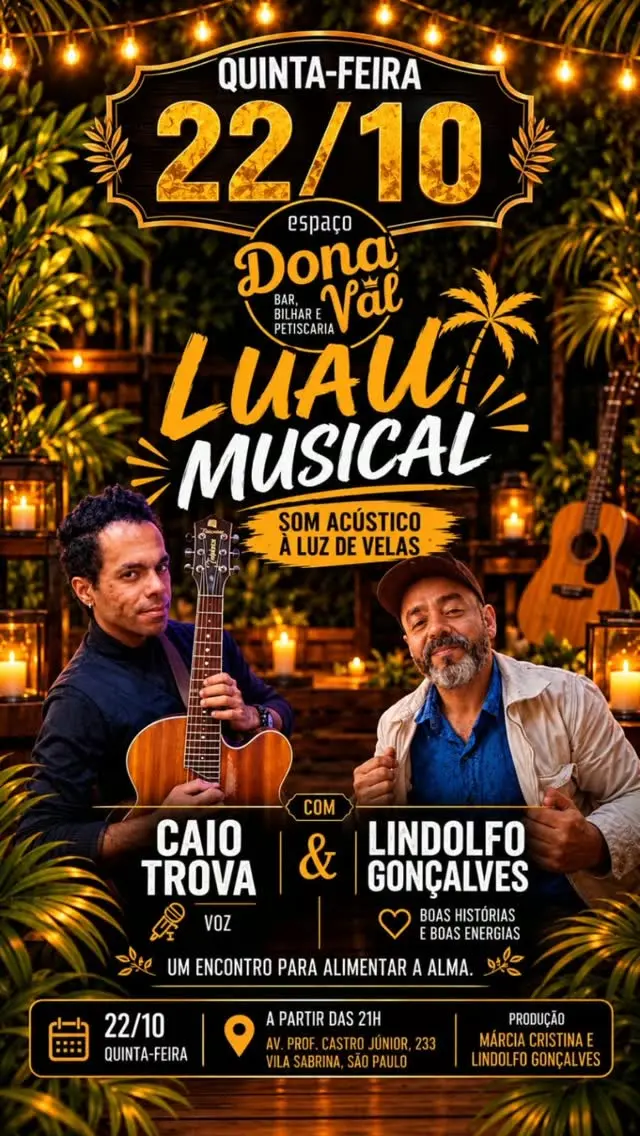 Flyer de Caio Trova & Lindolfo Gonçalves e mais 2 artistas