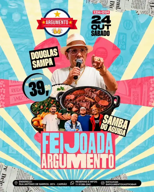 Flyer de Douglas Sampa e Samba do Aguidá