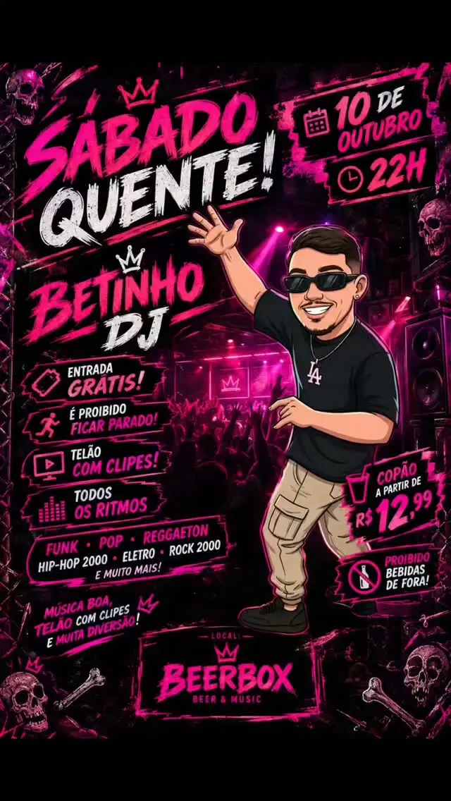 Flyer de Dj Betinho e DJ pantera