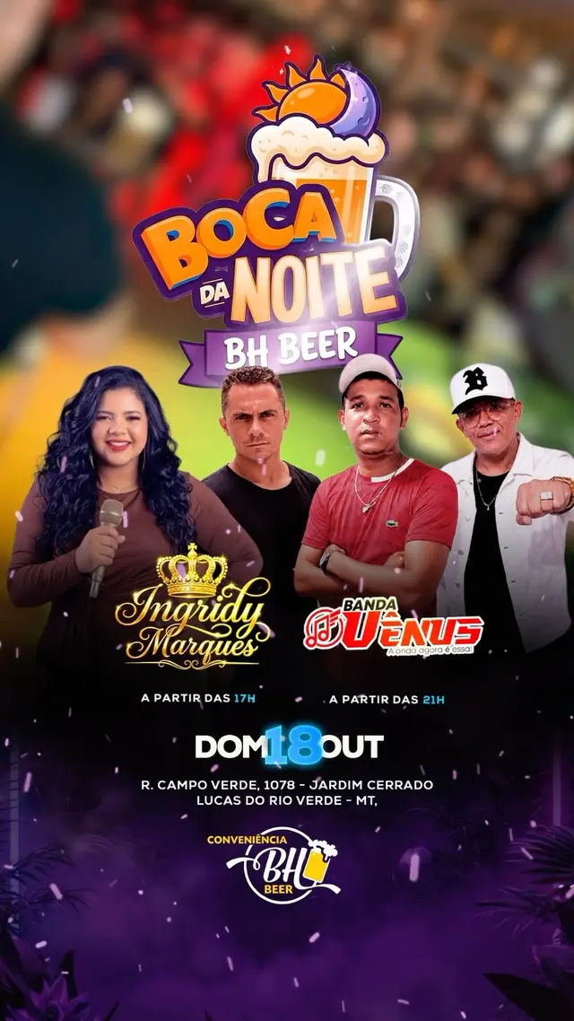 Flyer de Inaridy Marques e Banda Vênus